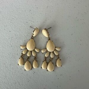 Vintage Cream Chandelier Earrings | Teardrop Statement Earrings